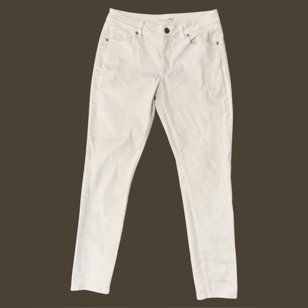 LOFT Size 28/6 Curvy White Denim Slim Pocket Skinny Jeans Cotton-Spandex